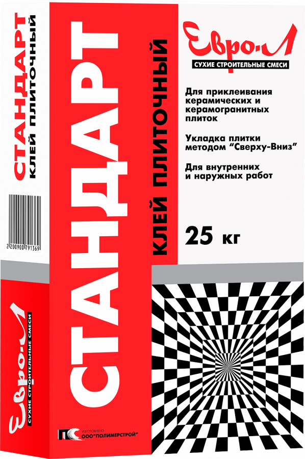 "ЕВРО-Л" Клей плиточный СТАНДАРТ/25кг* (48)