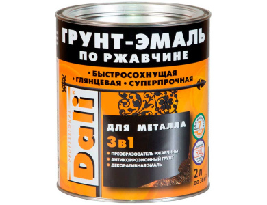 Грунт-эмаль по ржавчине 2л серый графит (гладкая) DALI Рогнеда