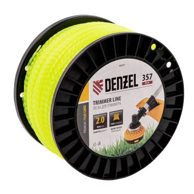 Леска для триммера квадрат витой 2,0ммх357м FLEX CORD Denzel
