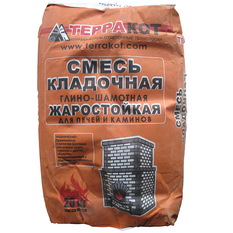 Смесь глинно-шамотная "Терракот" 20 кг.