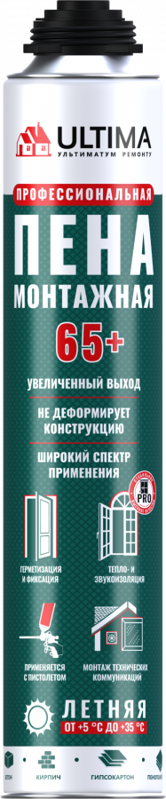 Пена монтажная проф. Ultima PRO 65+ 820мл  /12 